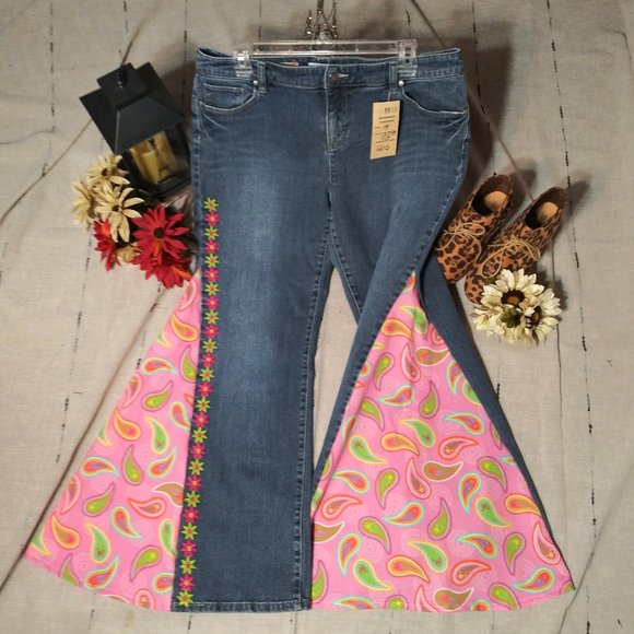 Liz & co. / Jeaniemade Scrapwear Denim - 1210 Jeaniemade Size 14 Liz & Co. Bell-Bottoms